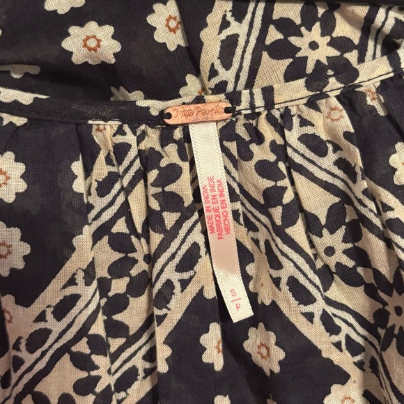 Free People Elena Floral Boho Printed Peasant Top Size Small - Picture 9 of 11